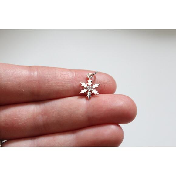 Sterling Silver Snowflake Charm, Sterling Silver Christmas Snowflake Charm - Picture 2 of 6